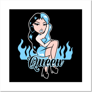 Queen Girl Doll Light Blue v2 Posters and Art